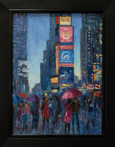 Lovers Walk in Times Square Rain
